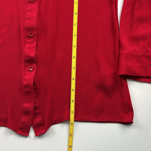 Alice & Olivia Red Button Down Top size M - Picture 10 of 13
